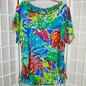 Ruby Rd Tunic Top Flpral Plus Size 1X